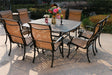 Square 63.98" Long Aluminum Dining Set - Furniture Home Direct