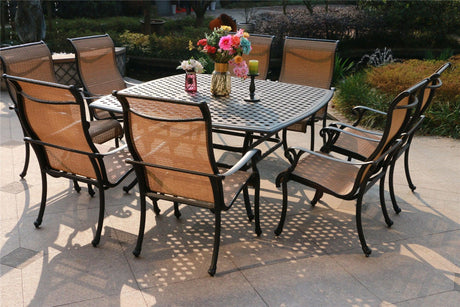 Square 63.98" Long Aluminum Dining Set - Furniture Home Direct