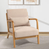 Leisure Chair With Solid Wood Armrest And Feet, Mid-Century Modern Accent Sofa, 1 Seat - Furniture Home Direct