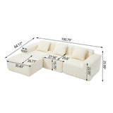 L - Shape Modern Minimalist Modular Sectional Sofa, Upholstered Cloud Couch With Deep Seats - Furniture Home Direct