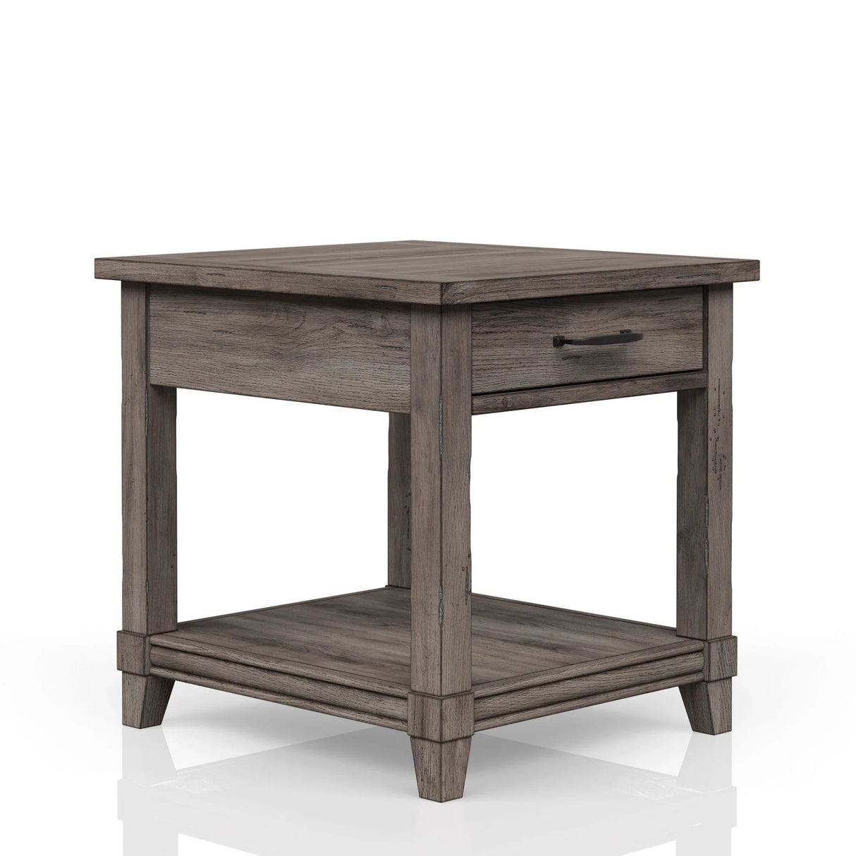 End Table With Storage Drawer Usn - Gray - Furniture Home Direct