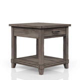 End Table With Storage Drawer Usn - Gray - Furniture Home Direct