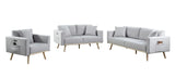 Easton - Linen Fabric Living Room Set With USB Charging Ports Pockets And Pillows (Set of 2) - Furniture Home Direct