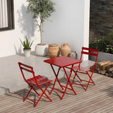 3 Piece Patio Bistro Set Of Foldable Square Table And Chairs - Furniture Home Direct