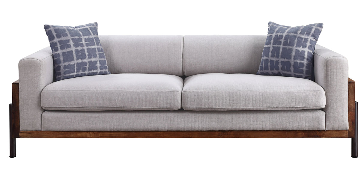 Pelton - 3 Piece Living Room Set With Toss Pillows - Walnut - Furniture Home Direct