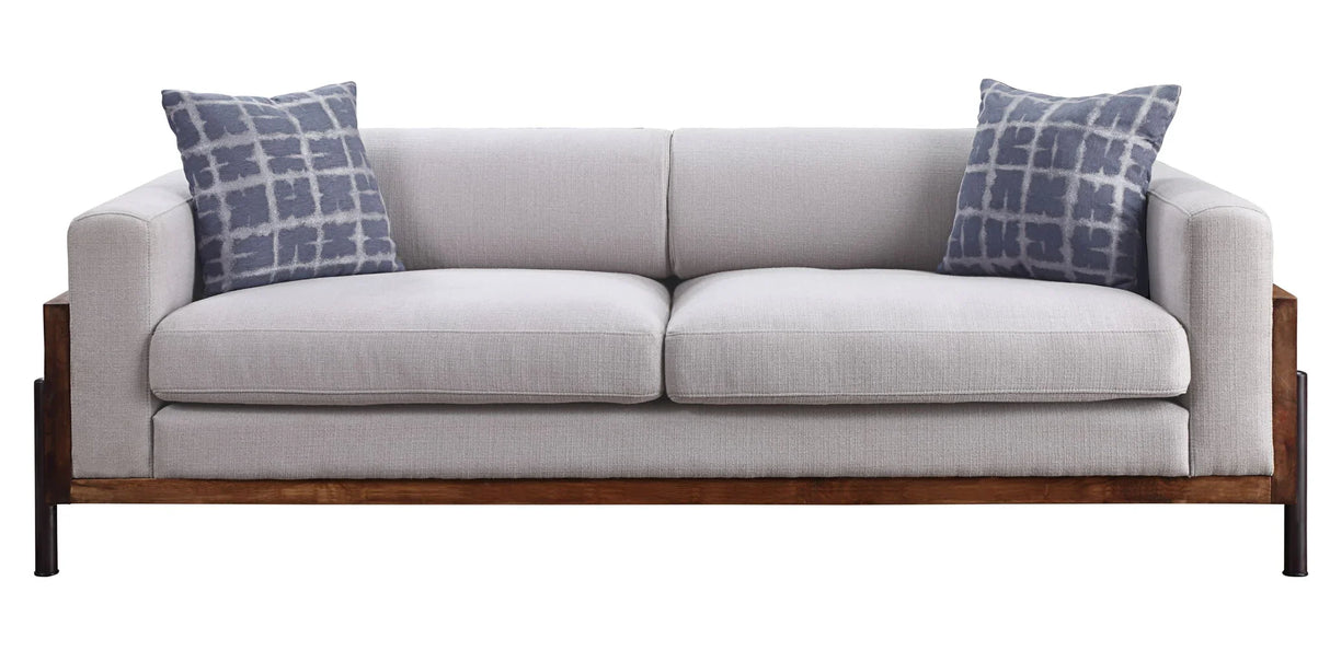 Pelton - Sofa With 2 Toss Pillows - Walnut - Furniture Home Direct