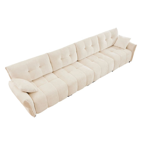 Modern Sofa & Pillows, Textured Cover, High Rebound Cushions - Furniture Home Direct