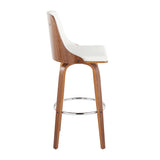 Gianna - Mid Century Modern Fixed Height Barstool With Swivel With Round Footrest (Set of 2) - Furniture Home Direct
