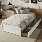 Twin Bed With 2 Drawers, Solid Wood, No Box Spring Needed - Furniture Home Direct