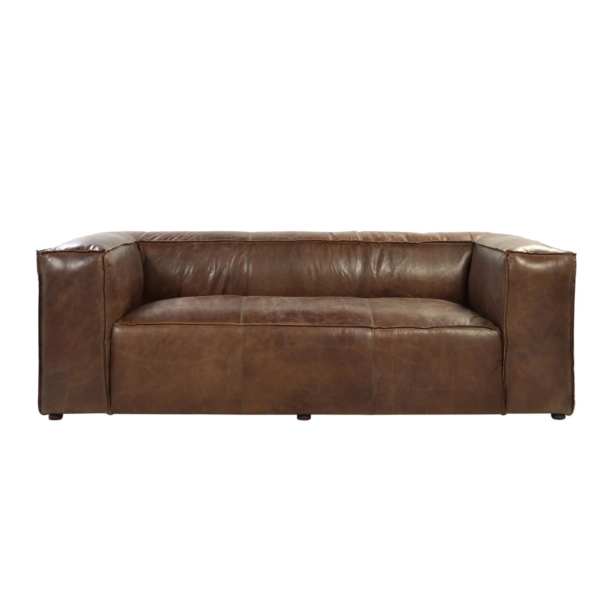 Brancaster - Grain Leather Sofa - Brown - Furniture Home Direct