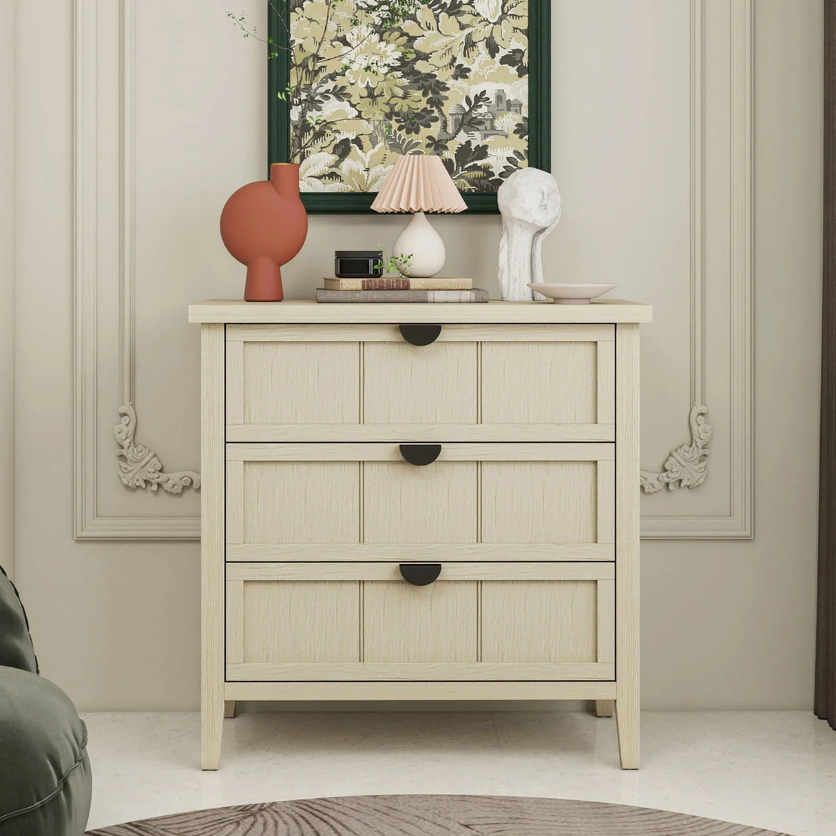 3 Drawer Cabinet, For Bedroom - Natural - Furniture Home Direct