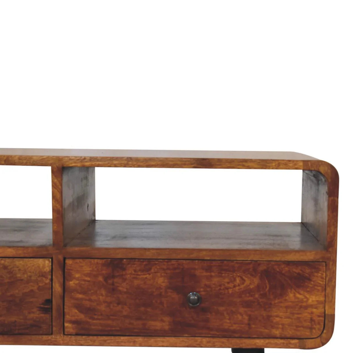Trio Curved Media Unit - Antique Bronze - Furniture Home Direct