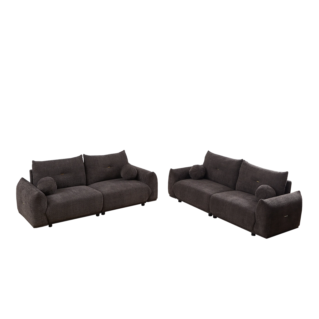 2 Piece Living Room Set with Throw Pillows - Gray - Furniture Home Direct