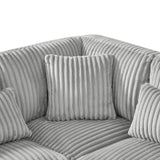 Sectional Sofa Oversized U Shaped Corduroy Fabric Gray - Furniture Home Direct