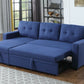 Upholstered Pull Out Sectional Sofa With Chaise - Furniture Home Direct