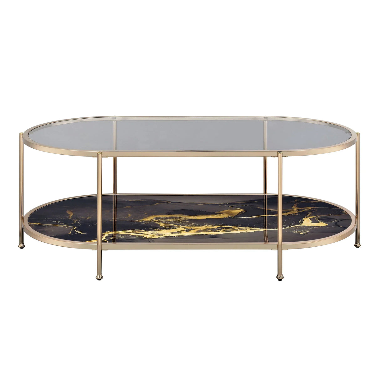 Fiorella - Marble Print Glass Table - Furniture Home Direct