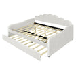 Upholstery Daybed Frame With Shell Shaped Backrest And Trundle - Furniture Home Direct