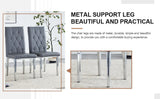 Dining Chairs Tufted Back Chrome Legs Charcoal Gray - Furniture Home Direct