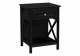 Accent End Table, 2 Tier, Storage Drawer, Transitional Style - Furniture Home Direct