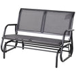 Outsunny - 2 Person Outdoor Glider Bench, Patio Double Swing Rocking Chair Loveseat With Powder Coated Steel Frame For Backyard Garden Porch - Gray - Furniture Home Direct