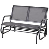 Outsunny - 2 Person Outdoor Glider Bench, Patio Double Swing Rocking Chair Loveseat With Powder Coated Steel Frame For Backyard Garden Porch - Gray - Furniture Home Direct