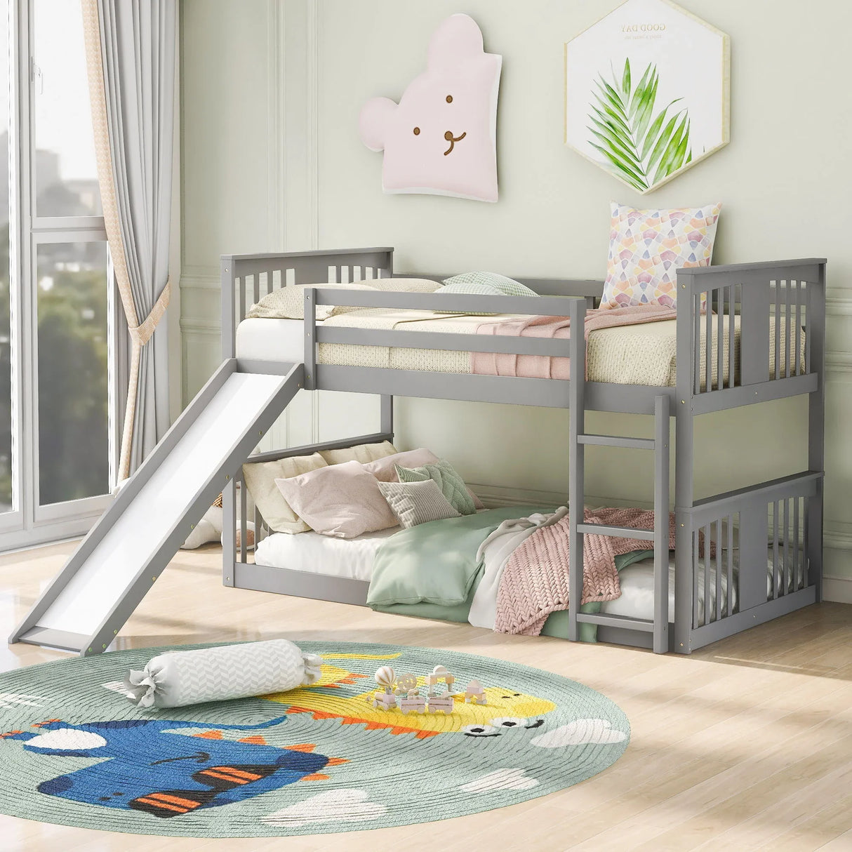 Bunk Bed With Convertible Ladder And Slide - Furniture Home Direct
