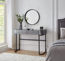 Mirrored Makeup Vanity Table With Stainless Steel Base And 2 Drawers - Furniture Home Direct