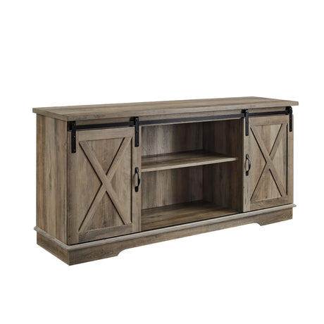 Farmhouse Sliding X Barn Door TV Stand - Furniture Home Direct