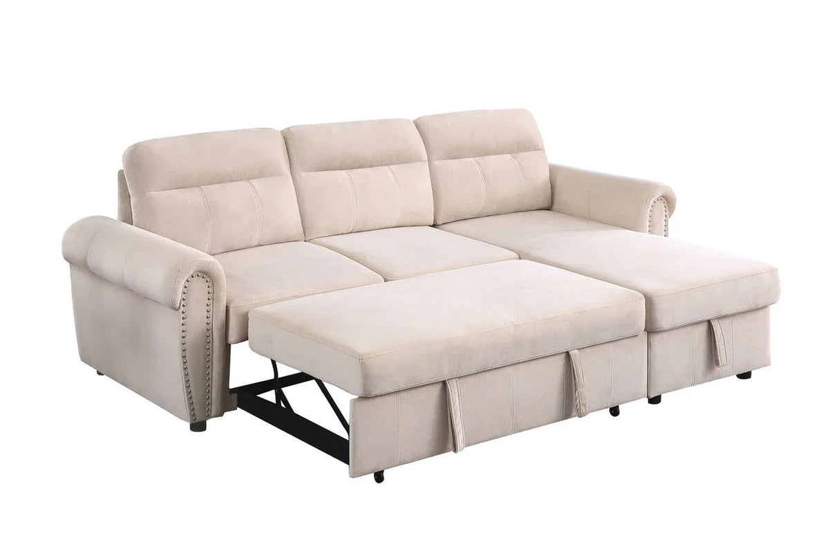 Ashton - Reversible Sleeper Sectional Sofa Chaise - Furniture Home Direct