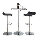 Ale - 3 Piece Bar Set Bistro Square Contemporary Adjustable Oval Footrest - Furniture Home Direct