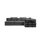 Modular L Shaped Floor Living Room Sofa Set With 6 Pillows - Furniture Home Direct