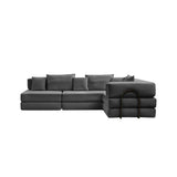 Modular L Shaped Floor Living Room Sofa Set With 6 Pillows - Furniture Home Direct