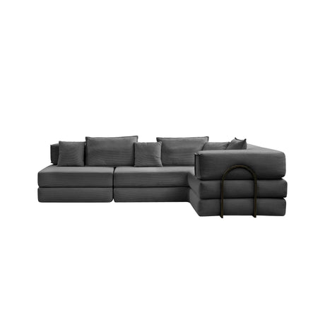 Modular L Shaped Floor Living Room Sofa Set With 6 Pillows - Furniture Home Direct