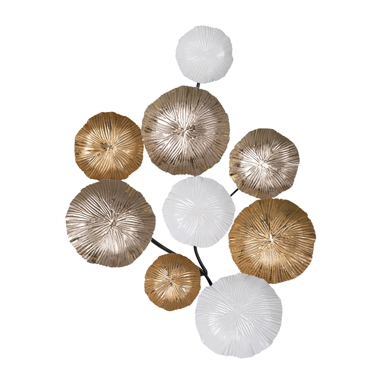 Contemporary Metal Wall Decor Accent - Golden / White - Furniture Home Direct