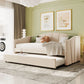 Upholstered Daybed Sofa Bed With Trundle Bed And Wood Slat - Furniture Home Direct