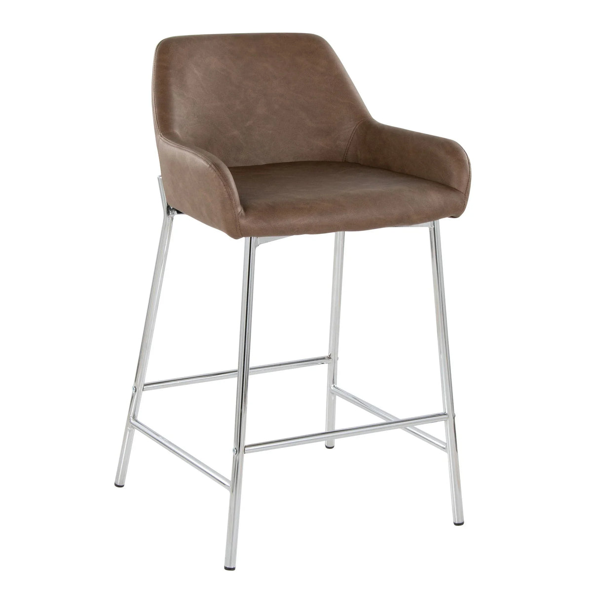 Daniella - Contemporary Fixed Height Counter Stool With Metal Legs (Set of 2) - Furniture Home Direct