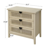 3 Drawer Cabinet, Suitable For Bedroom - Natural - Furniture Home Direct
