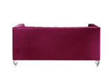 Heibero Loveseat - With 2 Pillows - Burgundy - Furniture Home Direct