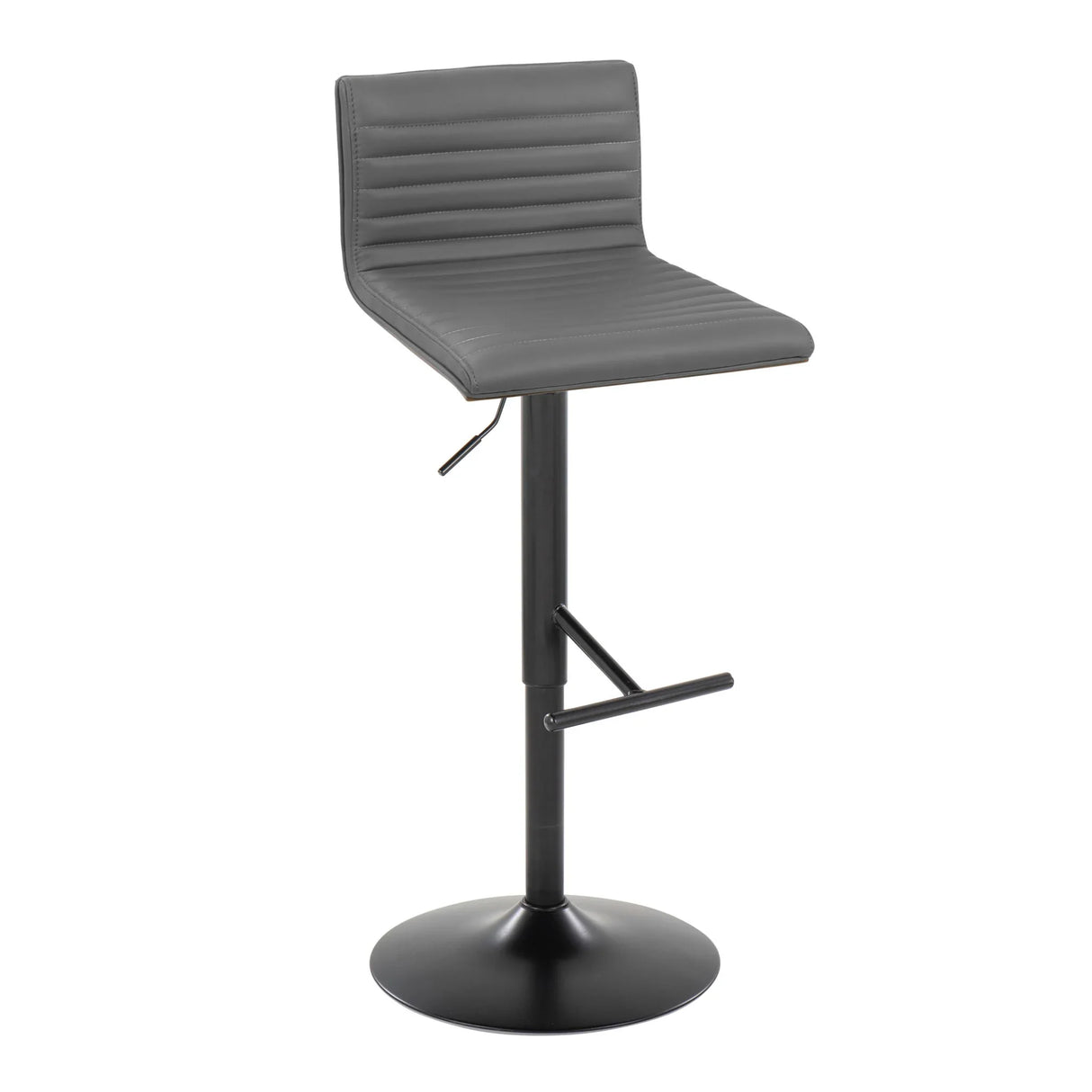 Mason - Contemporary Adjustable Barstool With Swivel With Straight T Footrest (Set of 2) - Furniture Home Direct