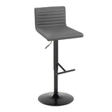Mason - Contemporary Adjustable Barstool With Swivel With Straight T Footrest (Set of 2) - Furniture Home Direct