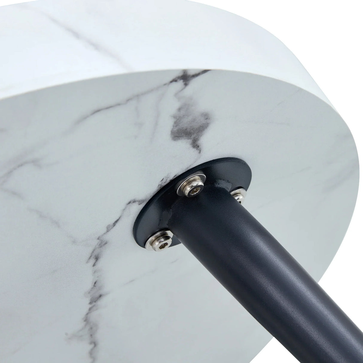 Elegant White Marble Round Coffee Table - Furniture Home Direct