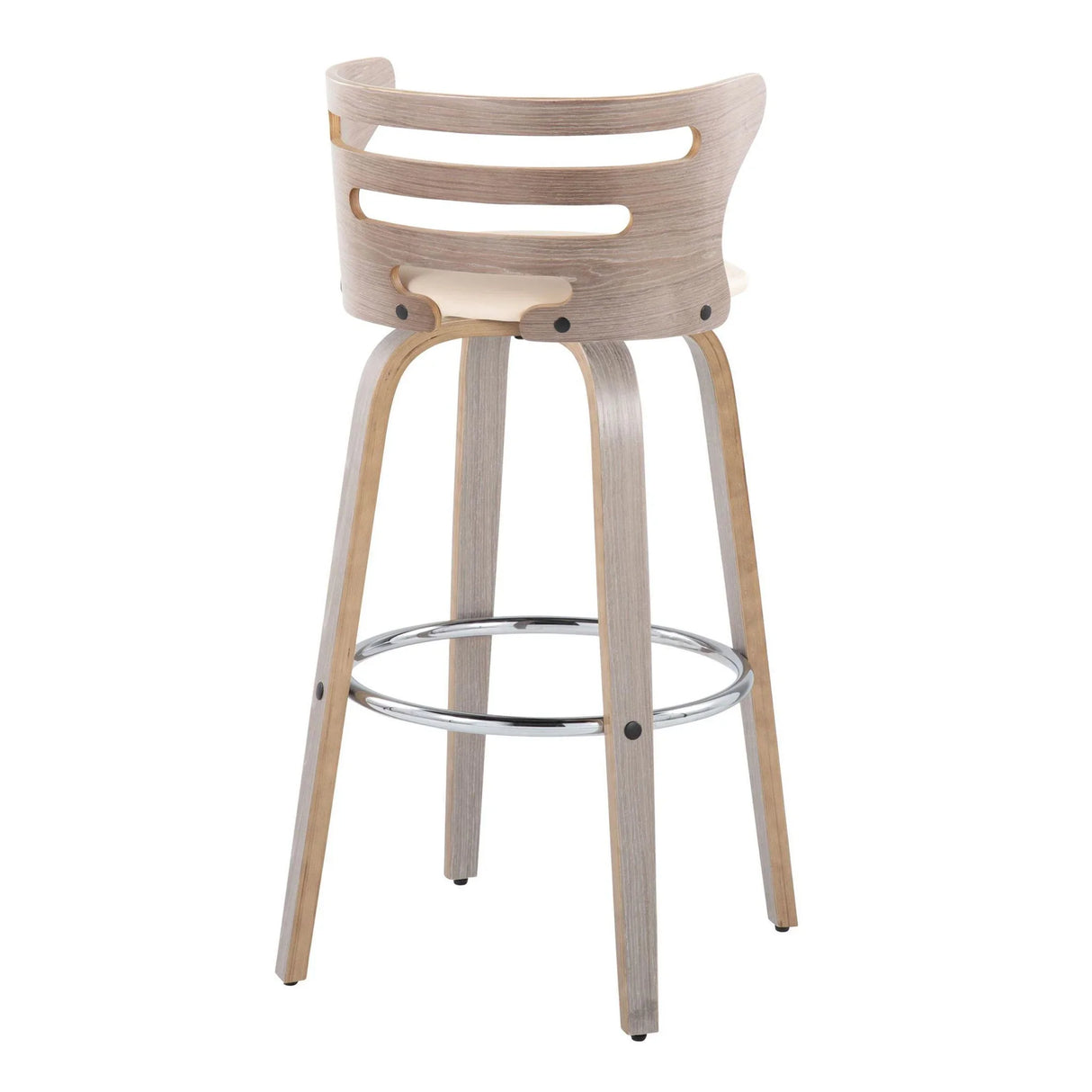 Cosini - Mid Century Modern Fixed Height, Barstool With Swivel With Round Footrest (Set of 2) - Furniture Home Direct