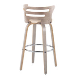 Cosini - Mid Century Modern Fixed Height, Barstool With Swivel With Round Footrest (Set of 2) - Furniture Home Direct