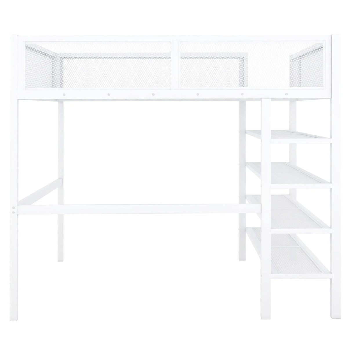 Loft Bed With 4 Tier Shelves And Storage - Furniture Home Direct