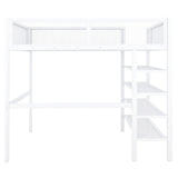 Loft Bed With 4 Tier Shelves And Storage - Furniture Home Direct