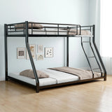Bunk Bed Frame With Ladder And Guardrail, Heavy Duty Noise Free Design Metal Construction - Furniture Home Direct