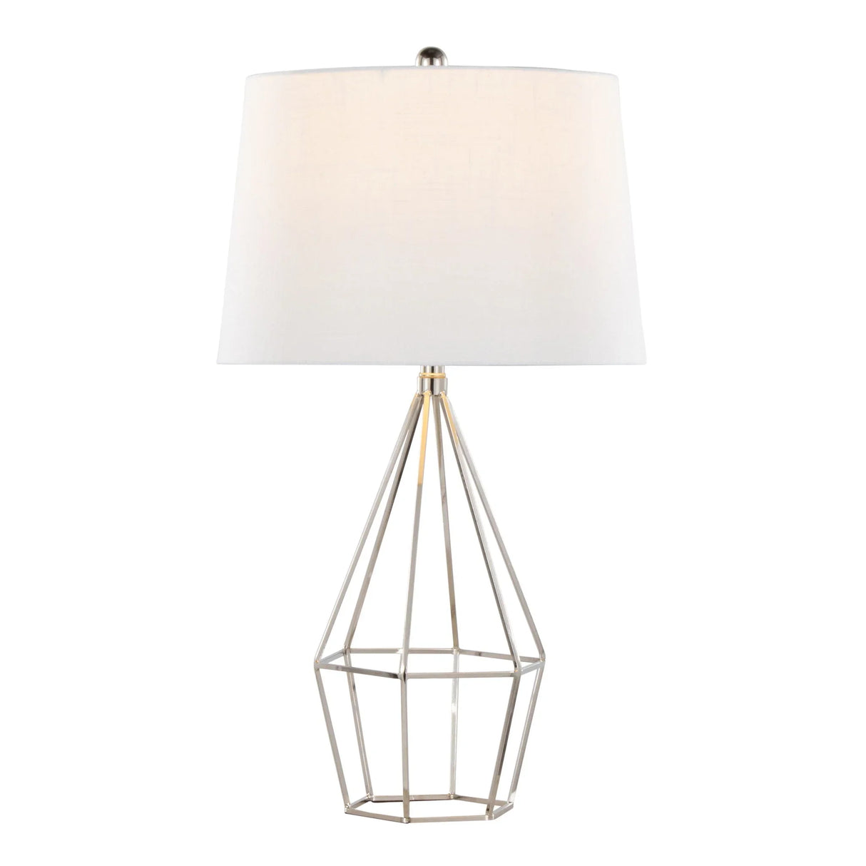 Diana - Contemporary Table Lamp (Set of 2) - Polished Nickel / Black Satin - Furniture Home Direct