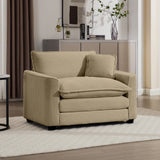 Modern Classic Corduroy Fabric Single Chair Deep Seat Sofa With Pillow - Furniture Home Direct