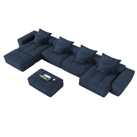 Modern Oversized Diy Combination Modular Sectional Sofa With Pillows - Furniture Home Direct