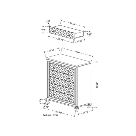 Cross - Glam Chest - Champagne - Furniture Home Direct